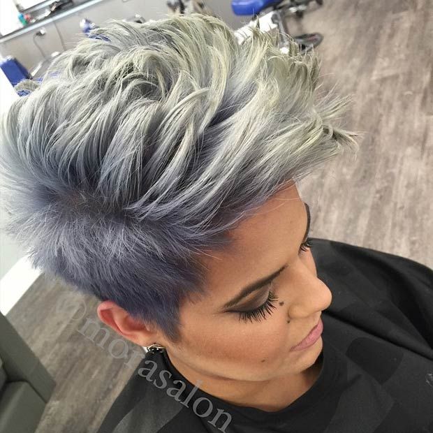 Gray faux hawk hairstyle
