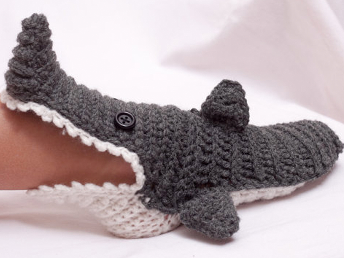 Crochet Shark Slipper Socks, $ 30