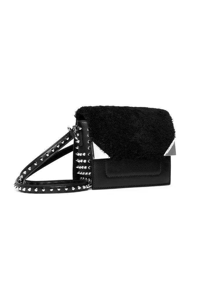 Barbara Bui fur and rivet pouch