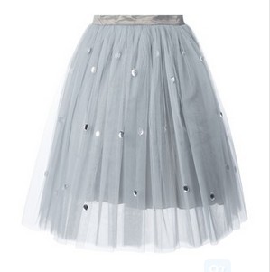 AU JOUR LE JOUR transparent A-line tulle skirt