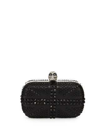 Alexander McQueen Britannia clutch bag with skull closure