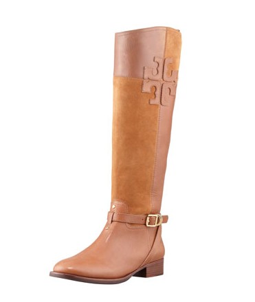Tory Burch Lizzie leather and suede riding boots