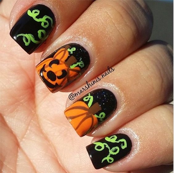 Pumpkin nails over