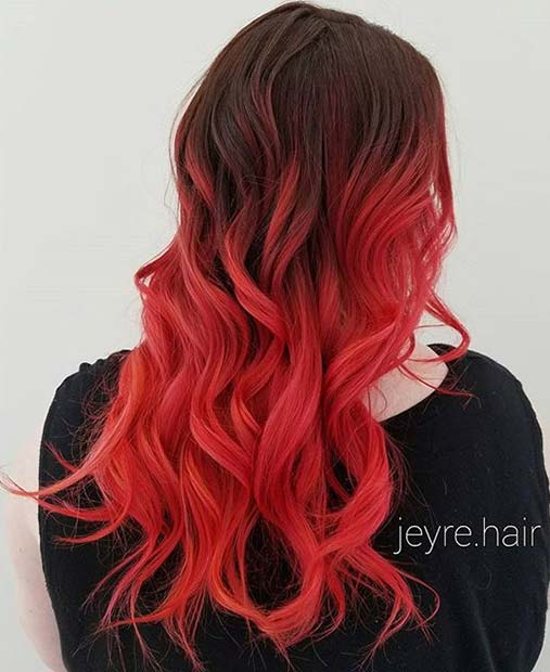 Hair color trends for 2018: red ombre hairstyles