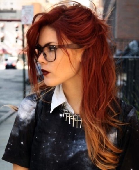 Red ombre hairstyle