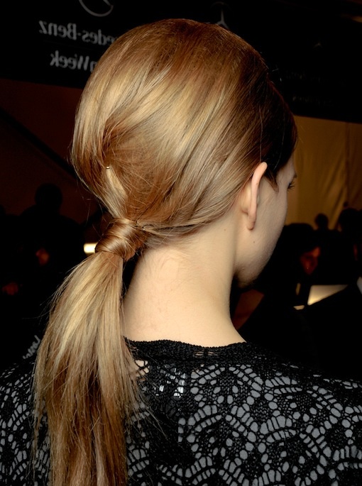 Weekend hairstyle - combed ponytail
