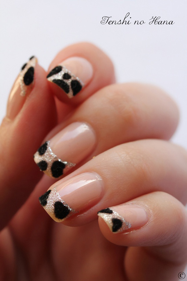 French leopard nail design