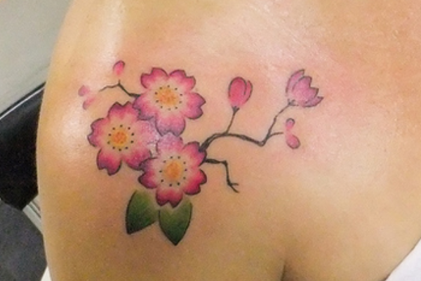 Small cherry blossom tattoo