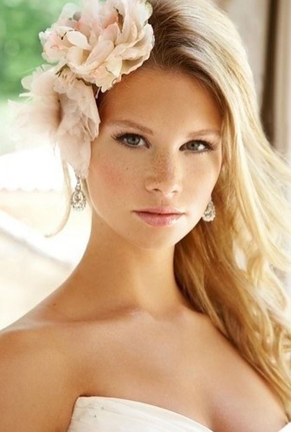 Boho-chic half up half down wedding hairstyle