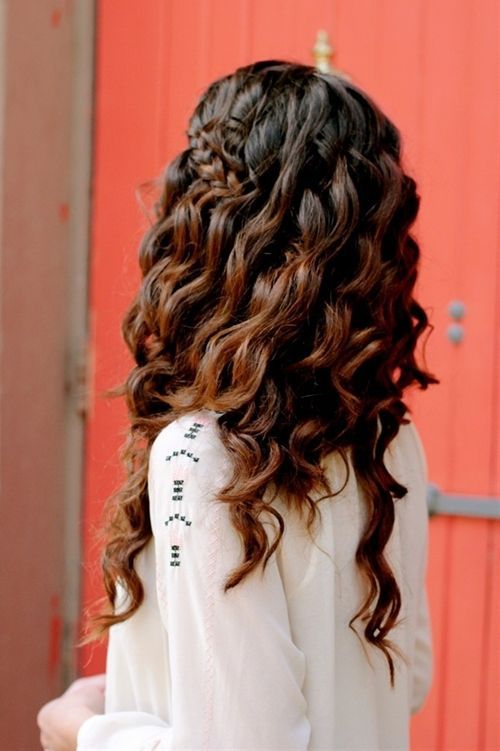 Boho-chic hairstyle for curly hair