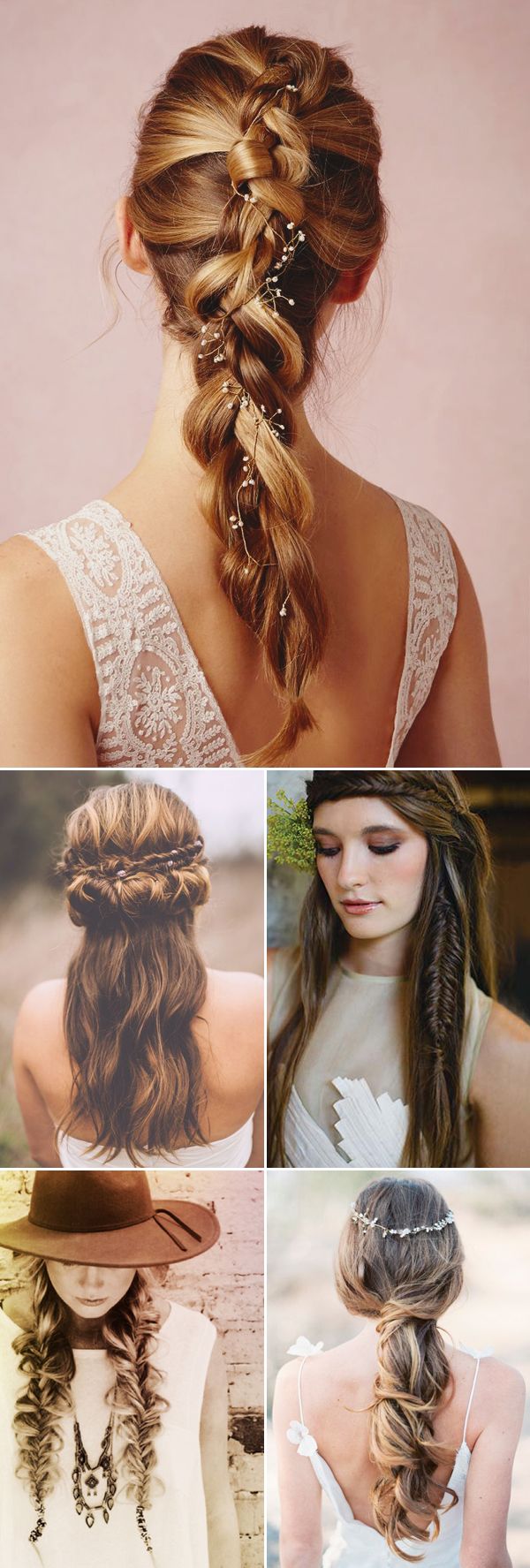 Boho-chic wedding hairstyle