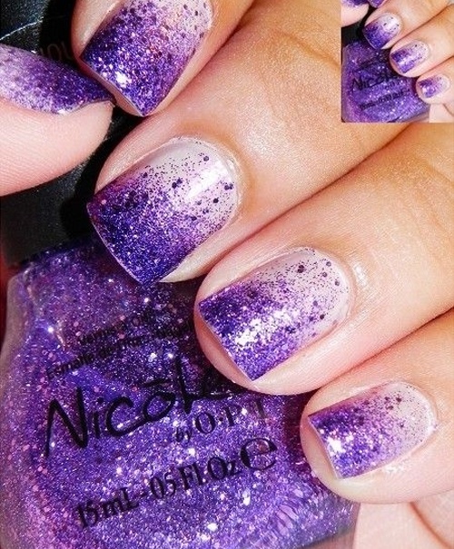 Purple wedding nail idea