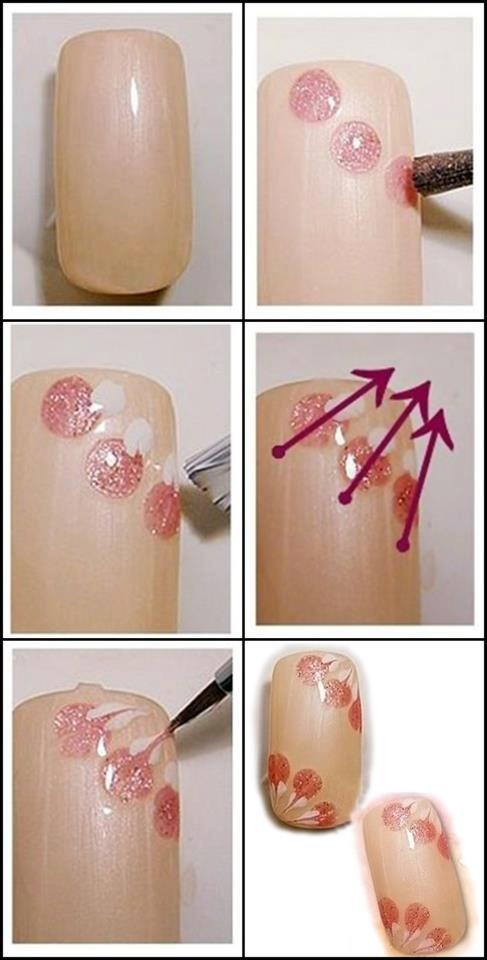 Light colored nail art