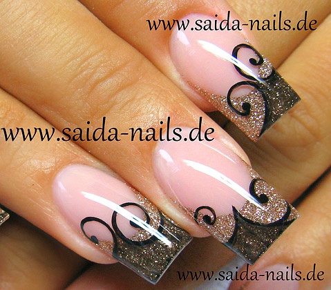 Acrylic nail design for long nails