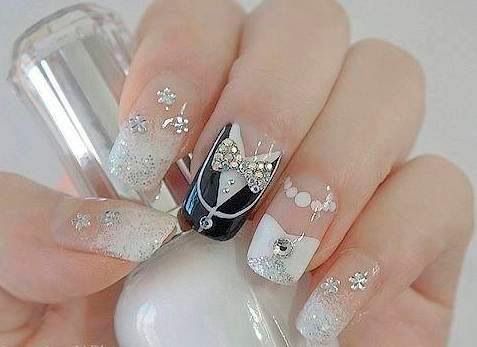 Wedding nail design for long nails