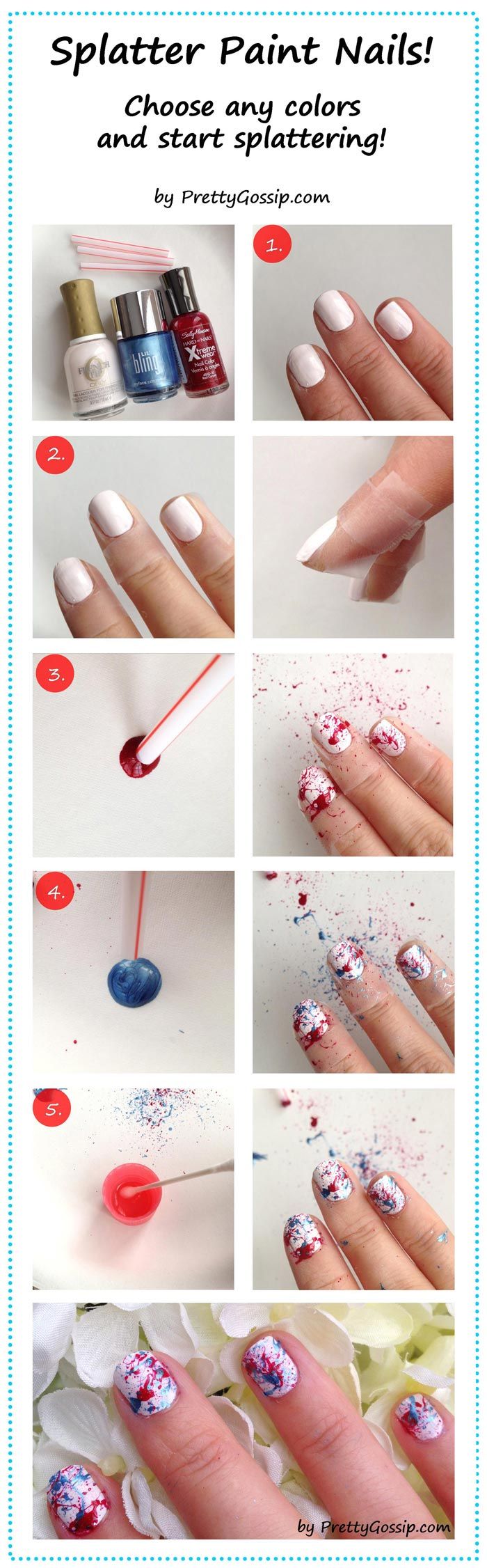 Splatter paint nail art design