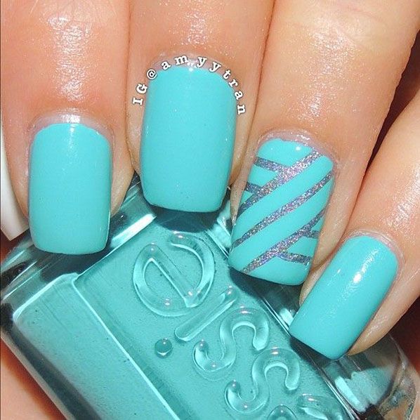 Blue nail art design