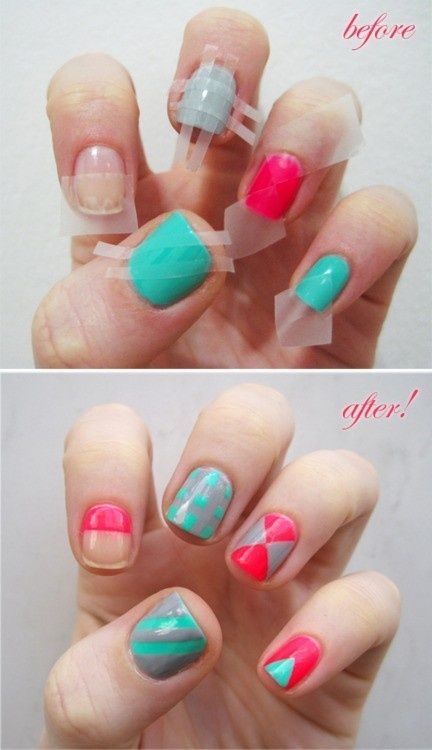 Checkered nail art design