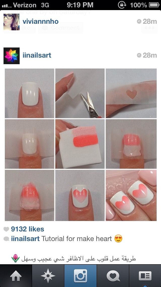 Valentine's day nail art design