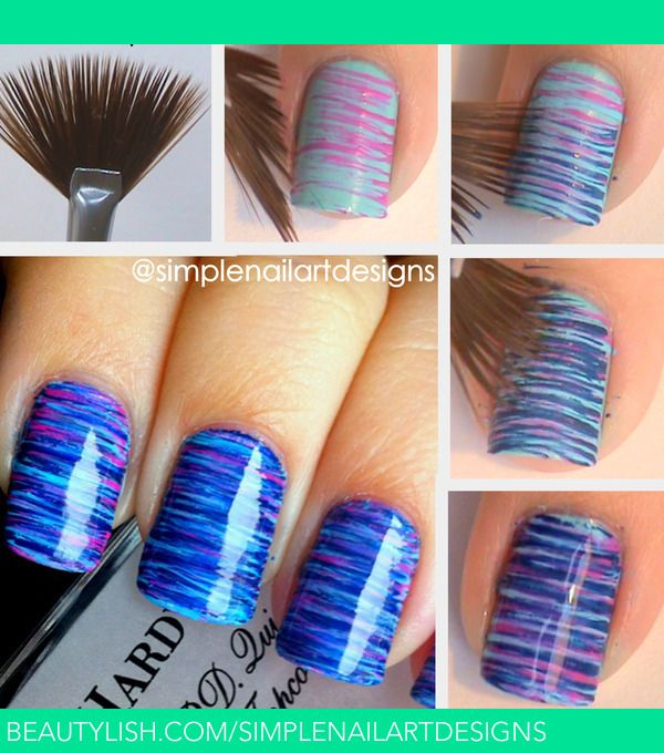 Brush nail art design