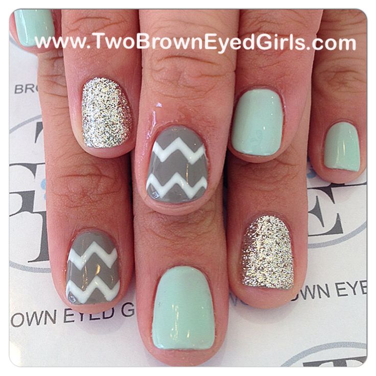 Chevron Summer Nail Art Design