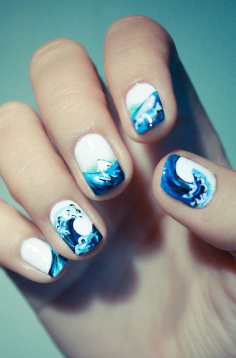 Ocean inspired summer nail design