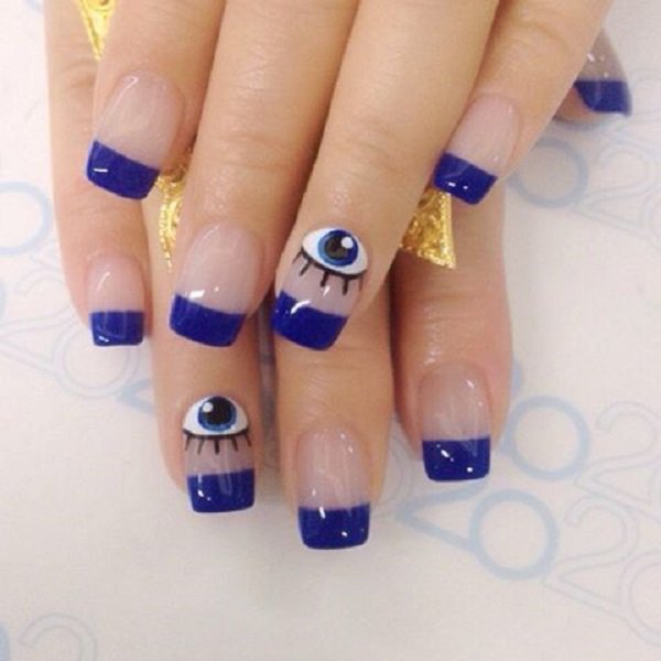 Cute black eye nail design