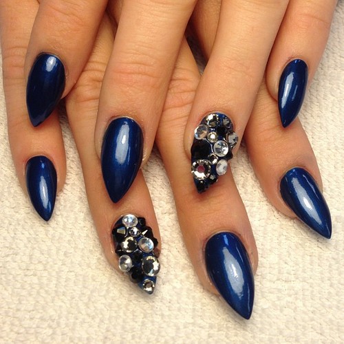 Deep blue nails