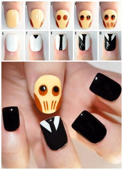 Black nail art