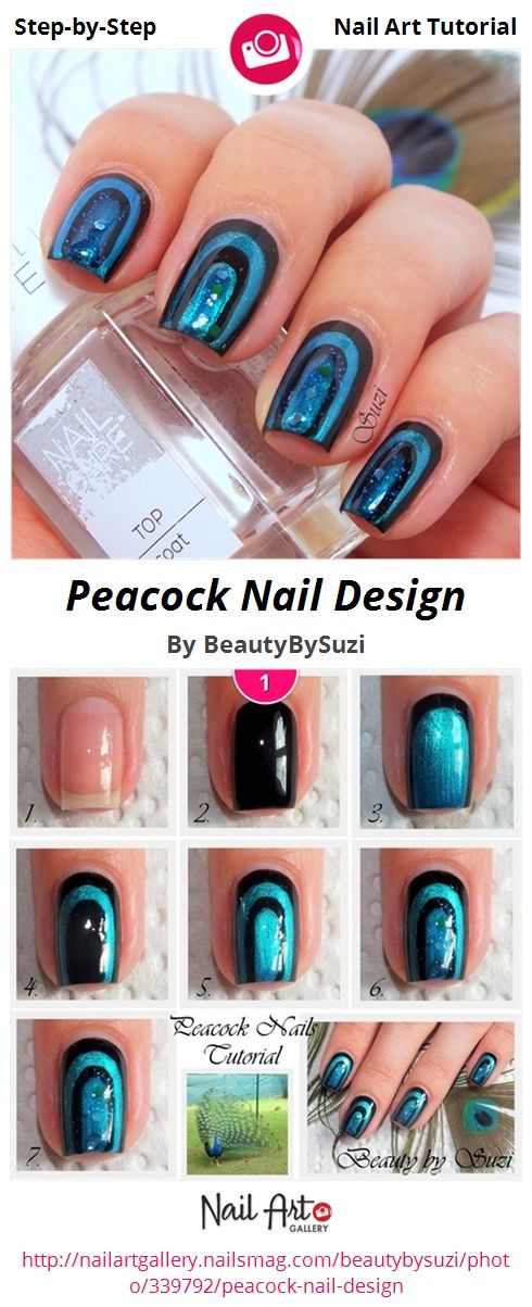 Peacock nail design