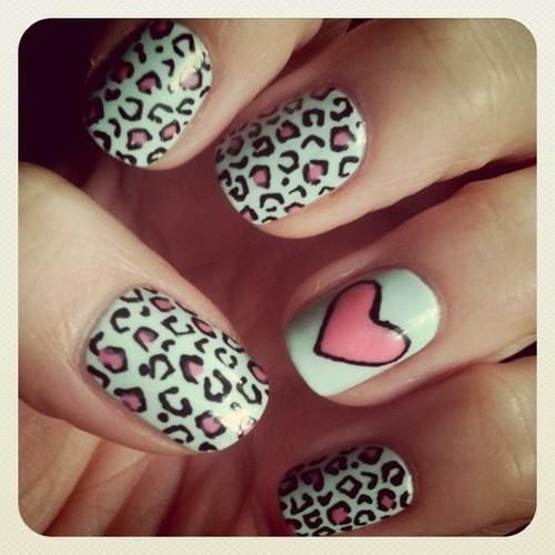 Leopard and heart shape