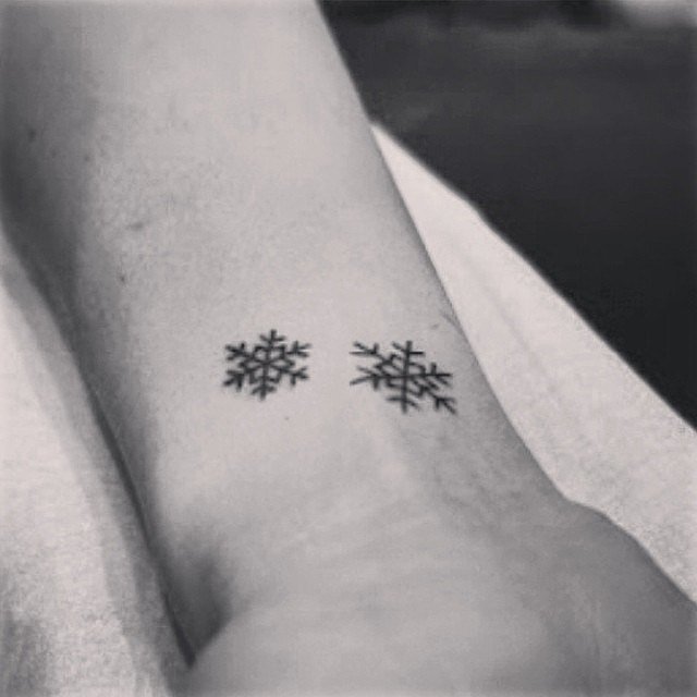 Unique snowflakes tattoo for women