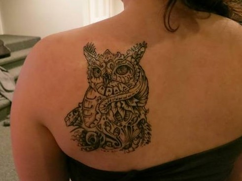 Owl tattoo for woman