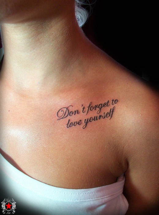 Nice quote tattoo by Robert-Greg-Voulgari