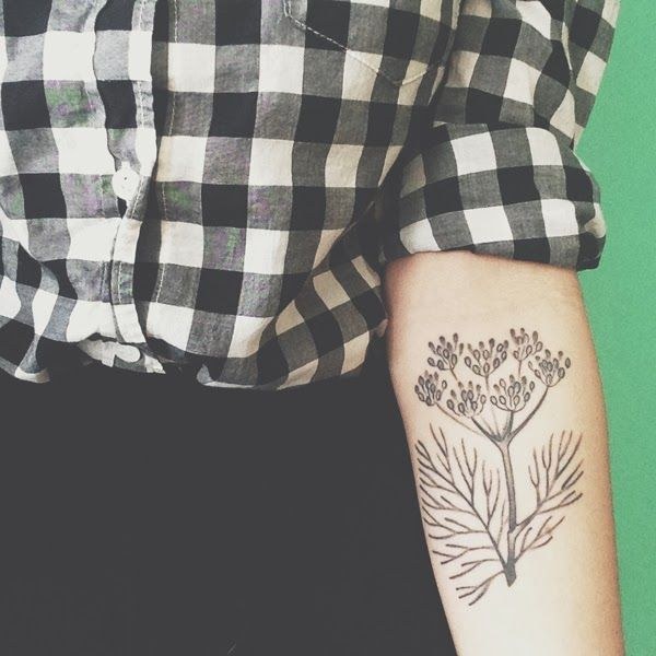 Beautiful plant tattoo for women