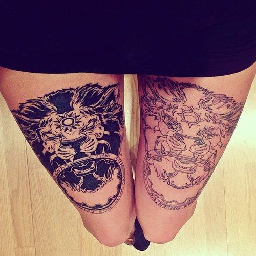 Cool thigh tattoo