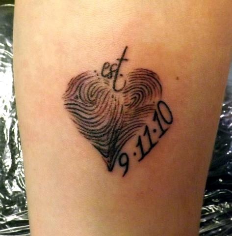 Creative fingerprint tattoo