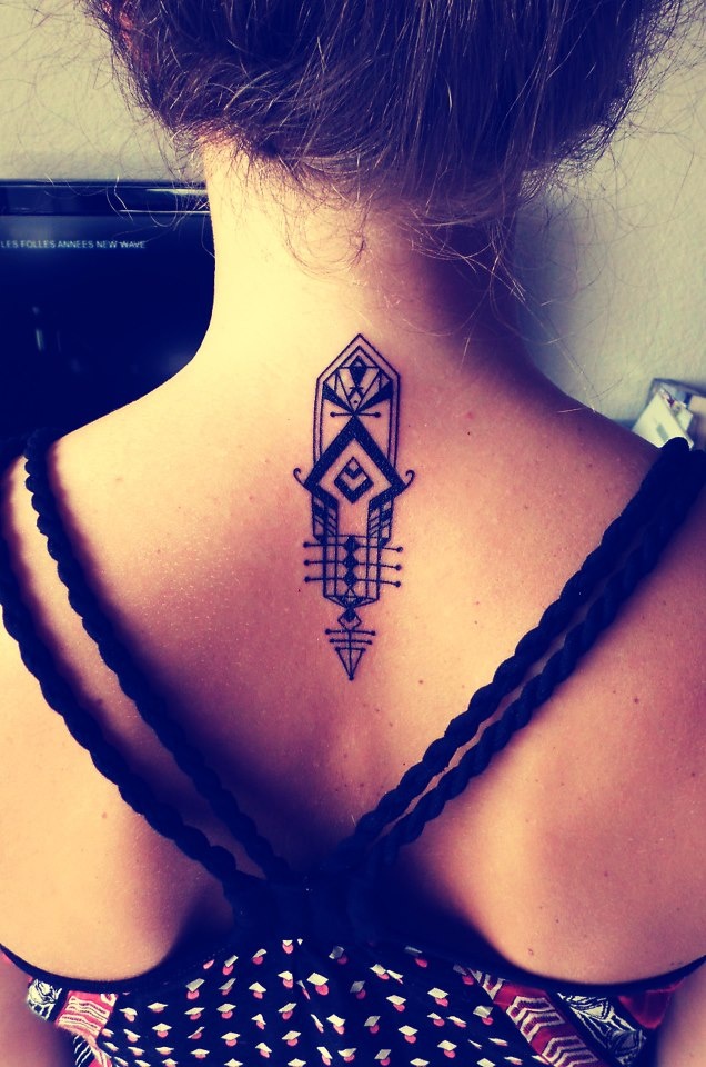 A decorative style tattoo