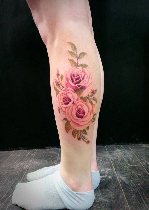 Romantic rose tattoo