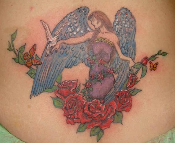 Female angel tattoos designs