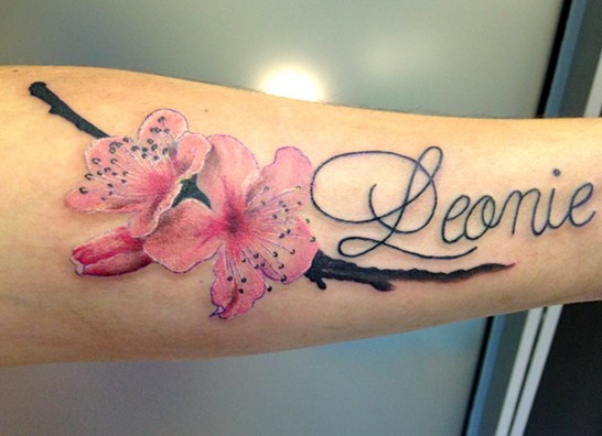 Cherry Tattoos Designs: Japanese cherry blossom tattoo on the wrist