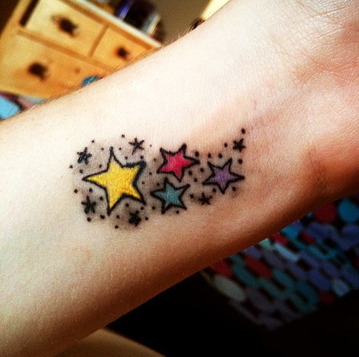 Star tattoo designs: tattoos for girls on the wrist