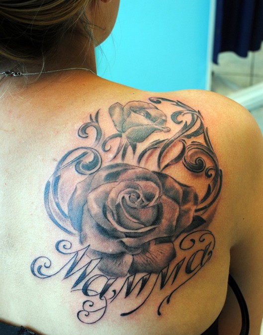 Fantastic rose tattoo