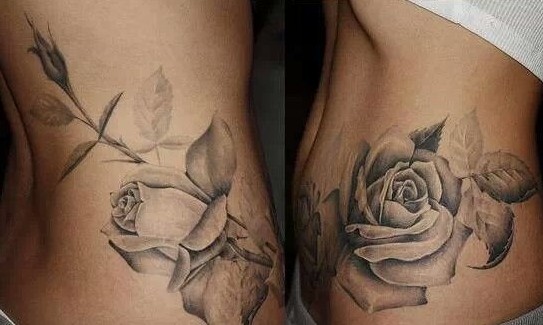 Rose tattoo without outline