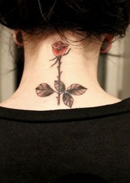Small rose tattoo for the neck: cute tattoos