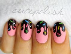 Pink chocolate nail design