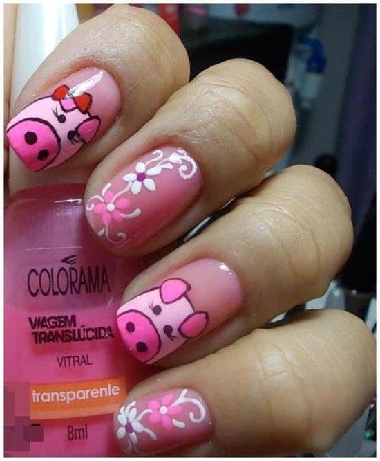 Light pink pig nails