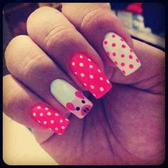 Pig nails with polka dots