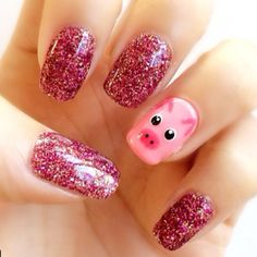 Glittering pig nails