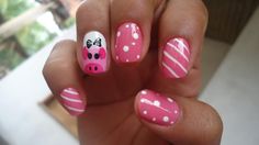 Pig nails with stripes